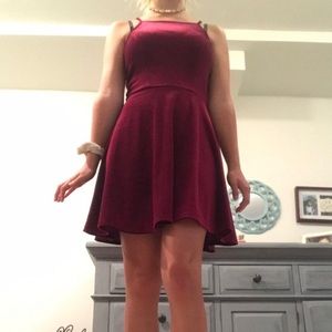 Red velvet dress